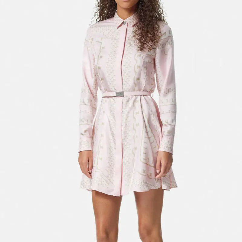 VERSACE Chain Printed Belted Mini Dress-2