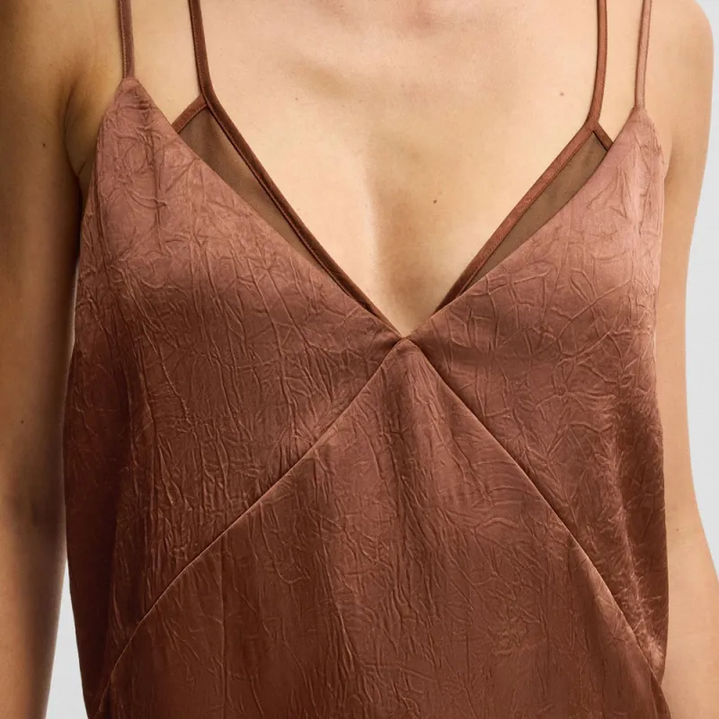 HUGO BOSS Slip Dresses Women's Brown-5