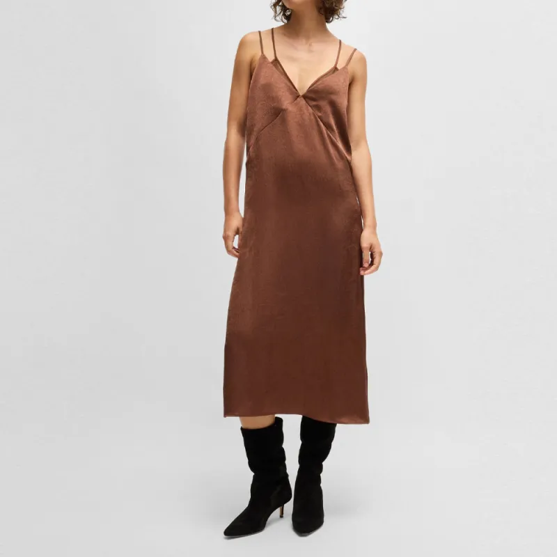 HUGO BOSS Slip Dresses Women's Brown-2