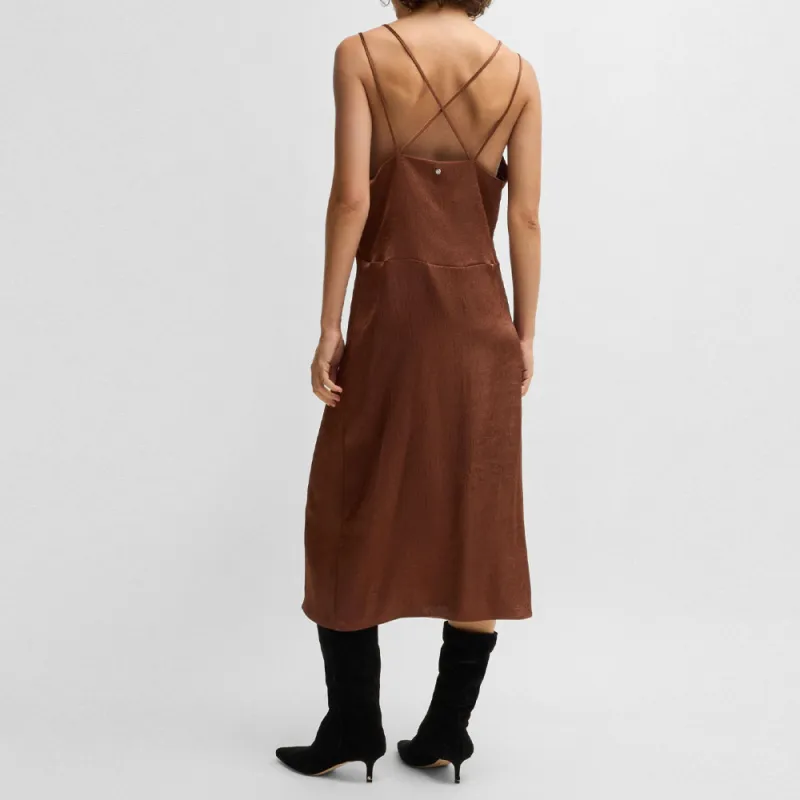 HUGO BOSS Slip Dresses Women's Brown-3
