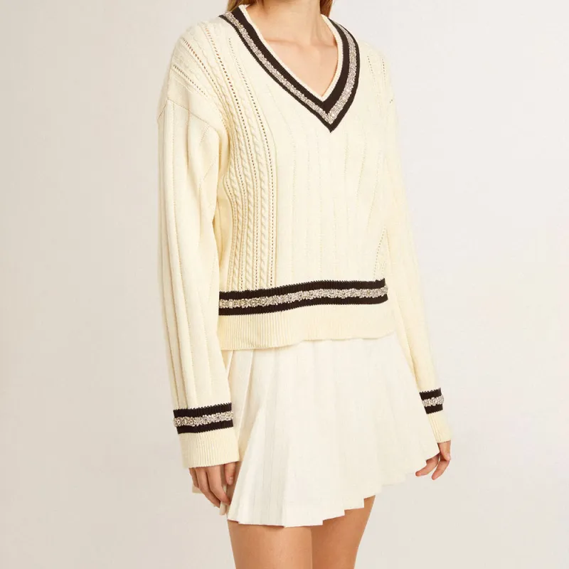 Golden Goose V Neck Embellished Jumper-4