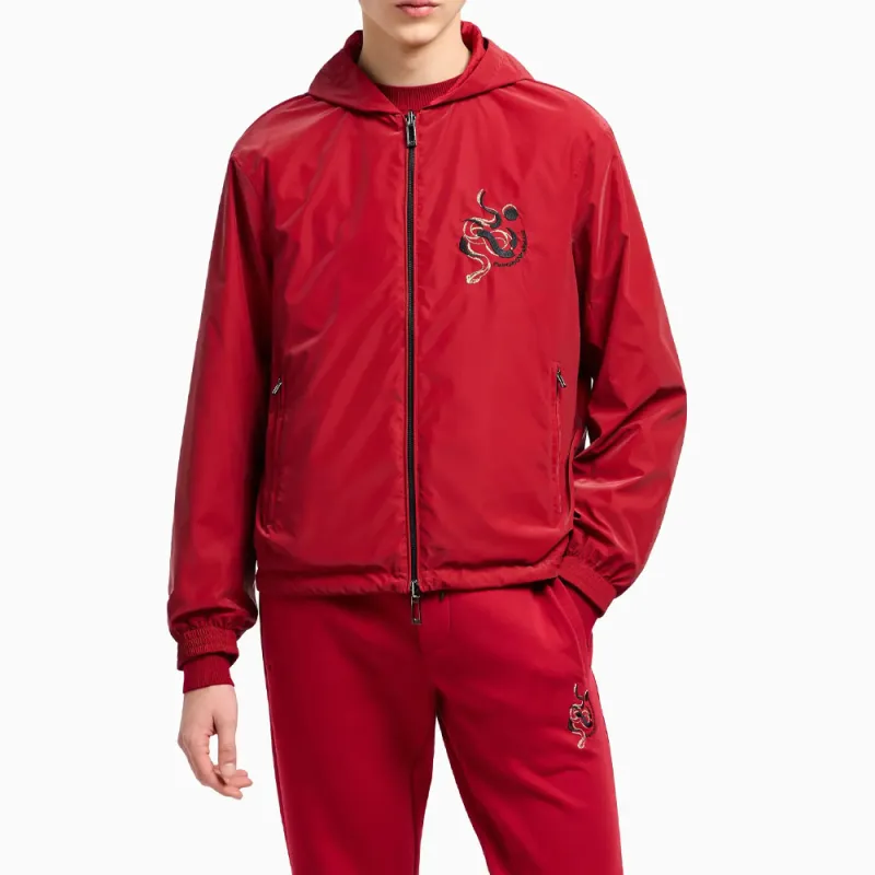 EMPORIO ARMANI Reversible Hooded Blouson In Shiny Nylon With Embroidery-2