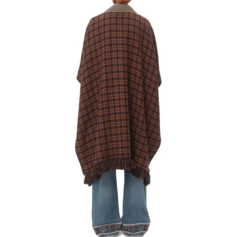 Valentino Checked Cape Coat-2