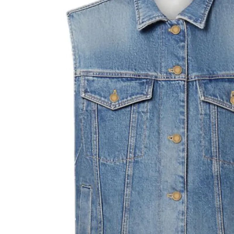 LOUIS VUITTON Reversible Sleeveless Denim Jacket-5
