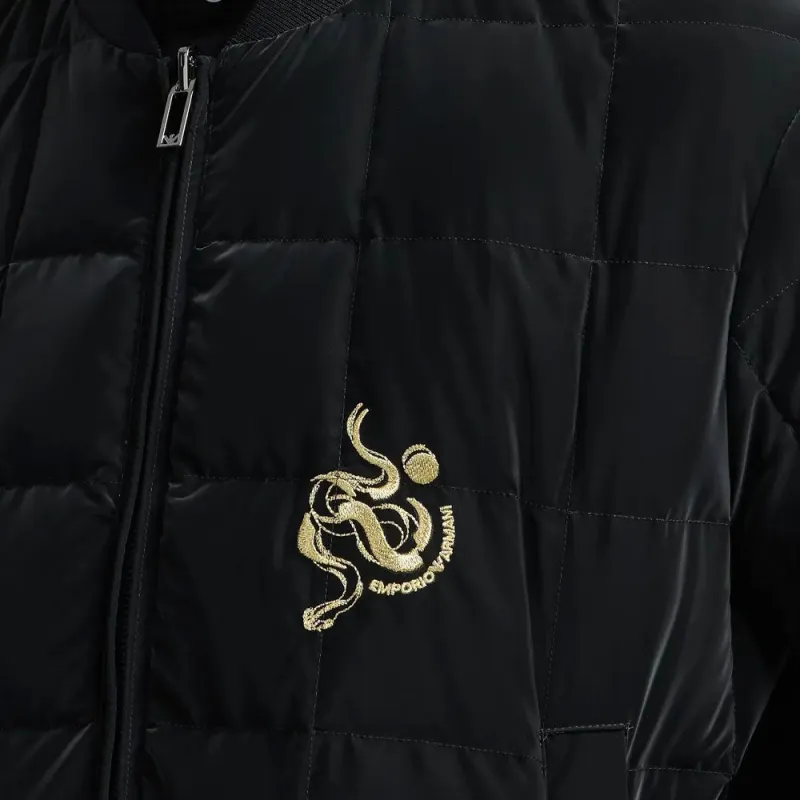 EMPORIO ARMANI Reversible Blouson In Shiny Quilted Nylon With Embroidery-7