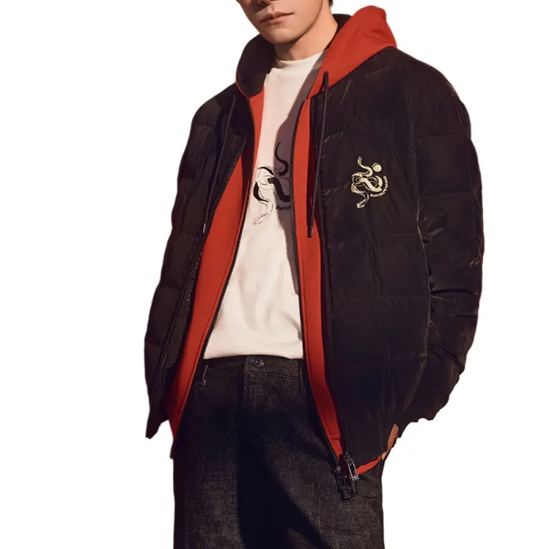 EMPORIO ARMANI Reversible Blouson In Shiny Quilted Nylon With Embroidery-5