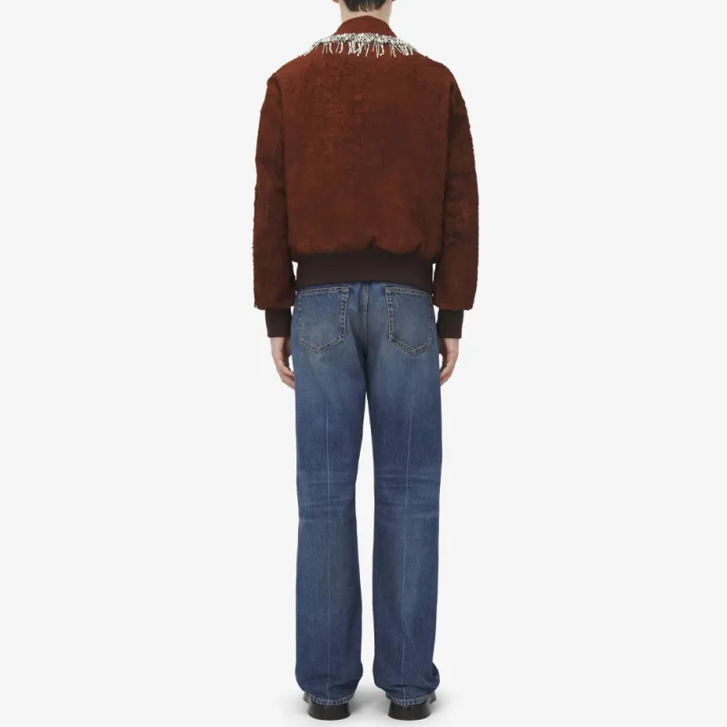 Alexander McQueen Leather Jacket Men's Brown-3