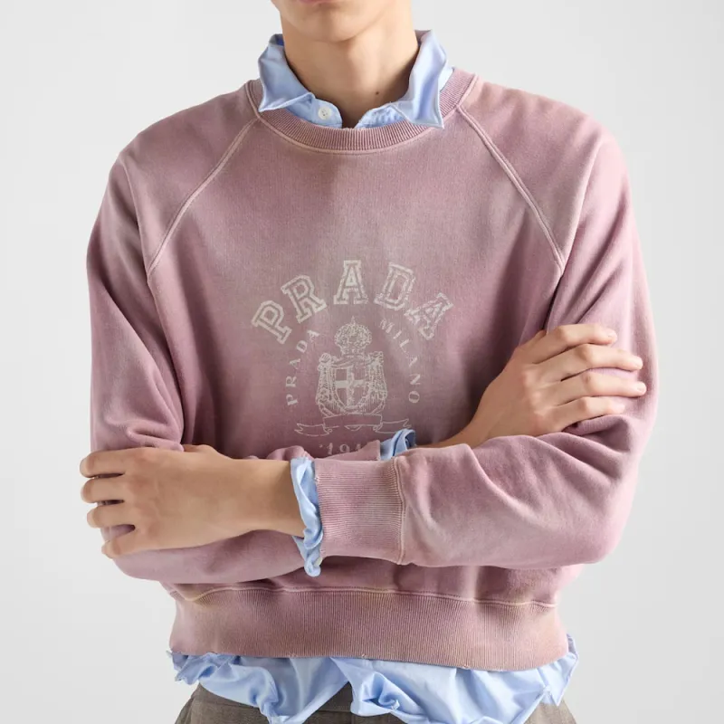 PRADA Logo Printed Crewneck Sweatshirt-2