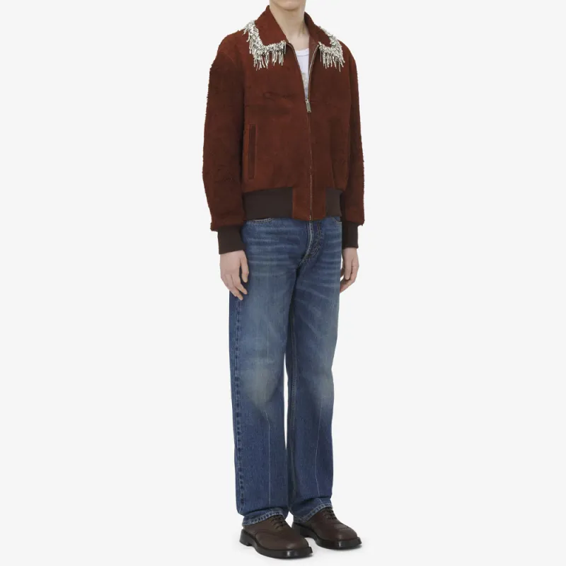 Alexander McQueen Leather Jacket Men's Brown-4