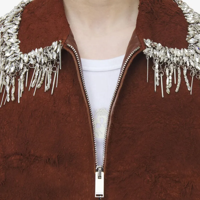 Alexander McQueen Leather Jacket Men's Brown-5