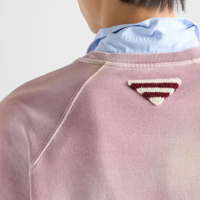 PRADA Logo Printed Crewneck Sweatshirt-5