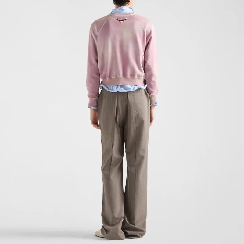 PRADA Logo Printed Crewneck Sweatshirt-3