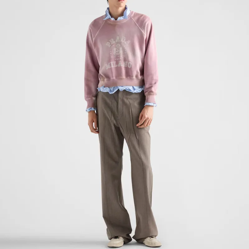 PRADA Logo Printed Crewneck Sweatshirt-1