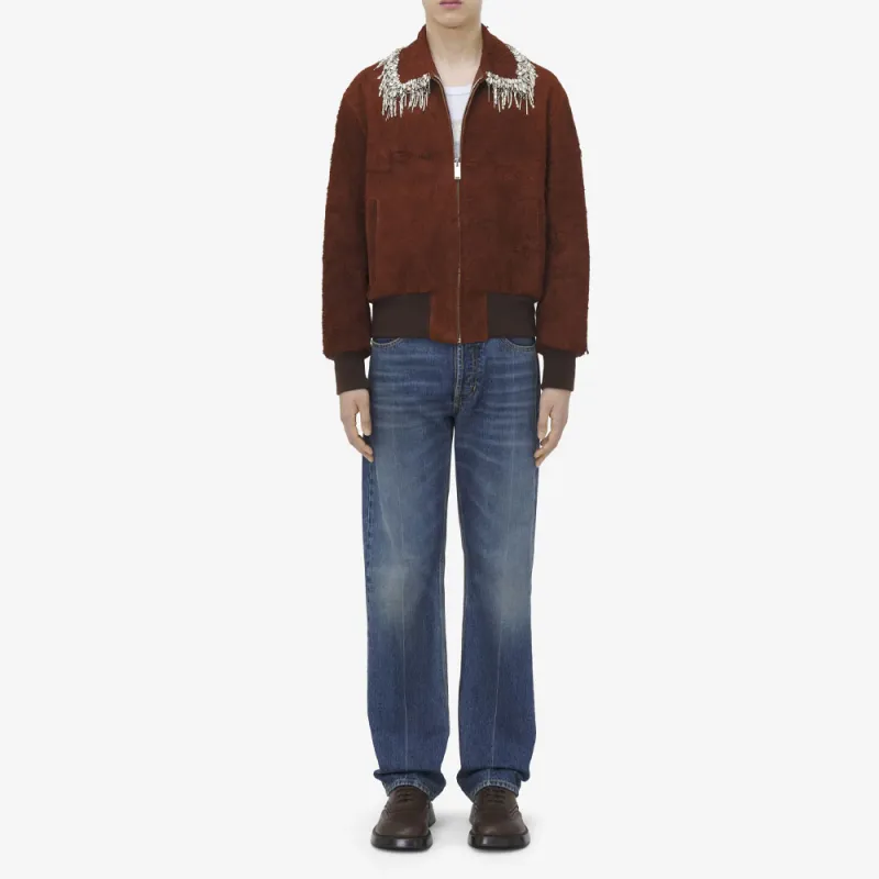 Alexander McQueen Leather Jacket Men's Brown-1