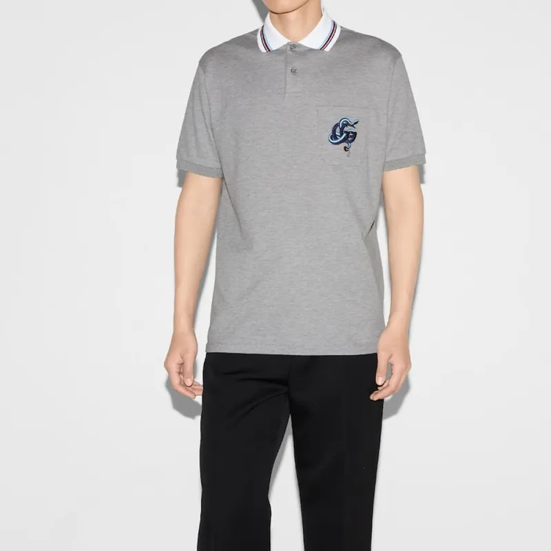 GUCCI SS25 Polo Shirt Men's Gray-3