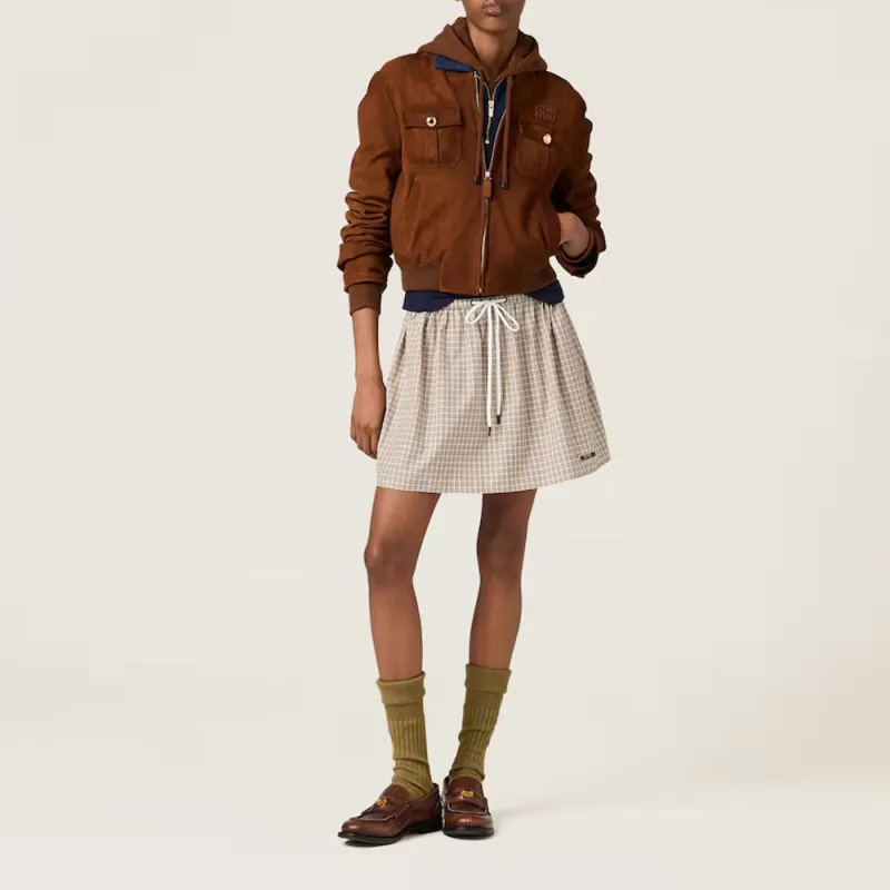 MIU MIU Checked Mini Skirt-1