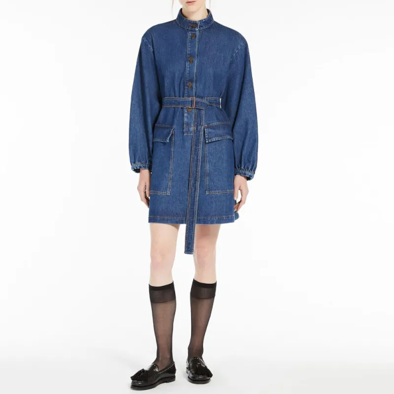 WEEKEND MaxMara Long Sleeved Dress Women's Blue-1