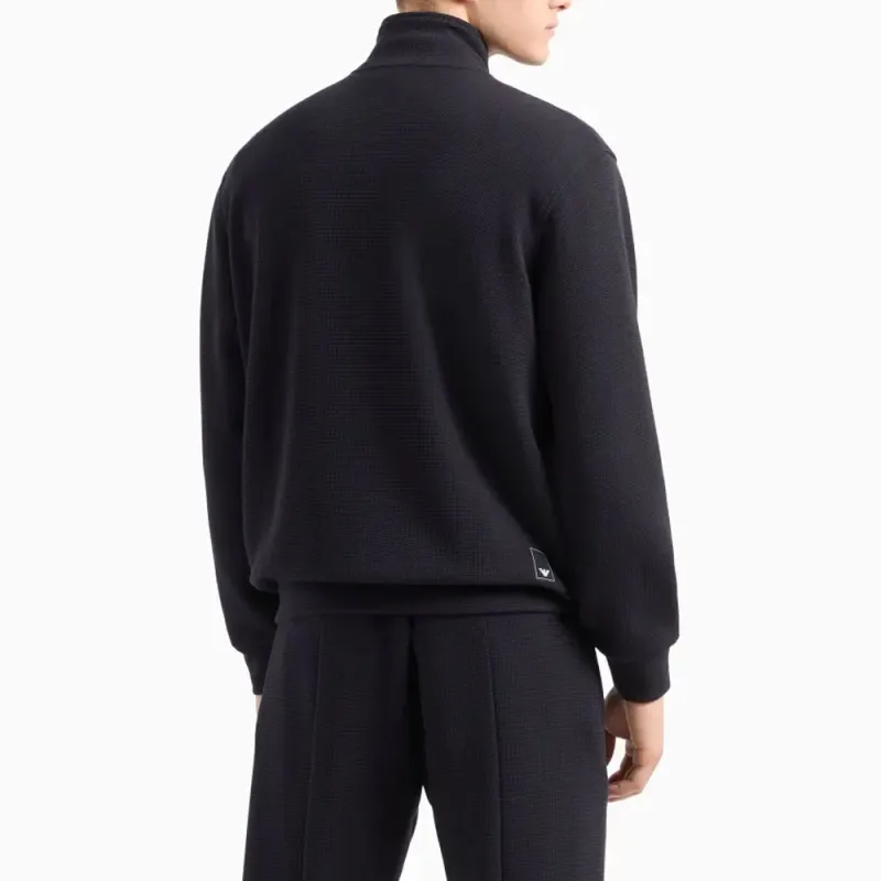 EMPORIO ARMANI Asv Travel Essentials Full zip Sweatshirt In Waffle Jersey-2