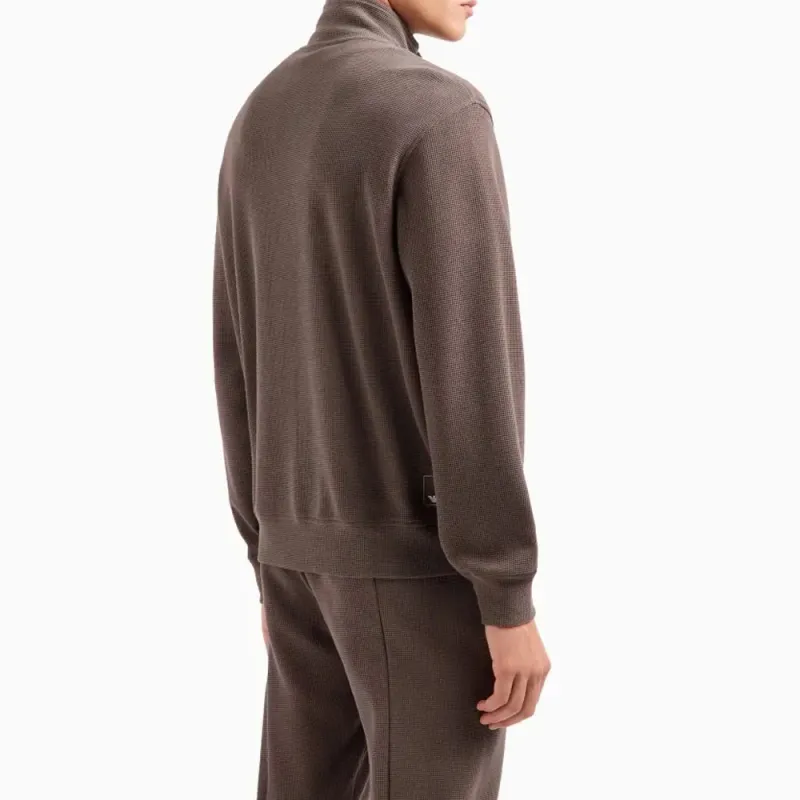 EMPORIO ARMANI Asv Travel Essentials Full zip Sweatshirt In Waffle Jersey-2