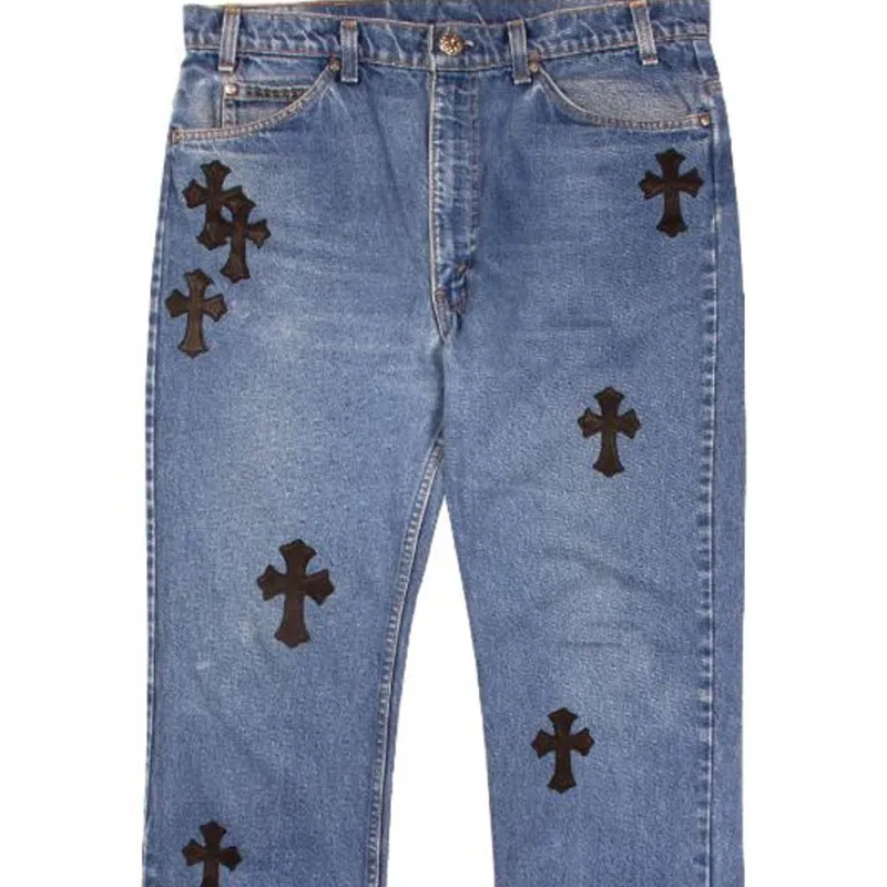 Chrome Hearts Jeans Men Denim Blue-2