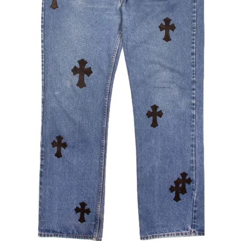 Chrome Hearts Jeans Men Denim Blue-3