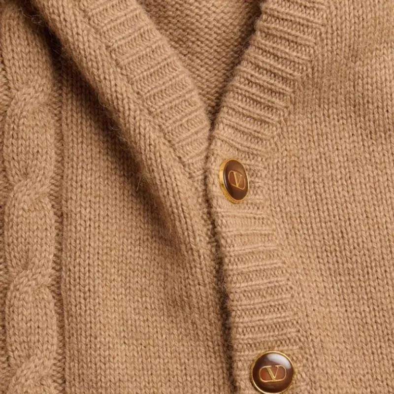 Valentino Button Up V Neck Cardigan-8