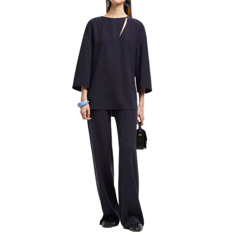 EMPORIO ARMANI Techno Cady Palazzo Trousers-1