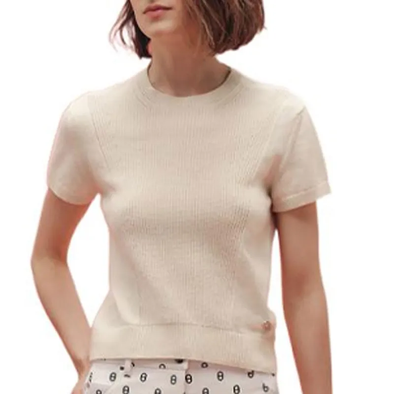 HERMES SS23 Cashmere Sweater Women's Ecru-1