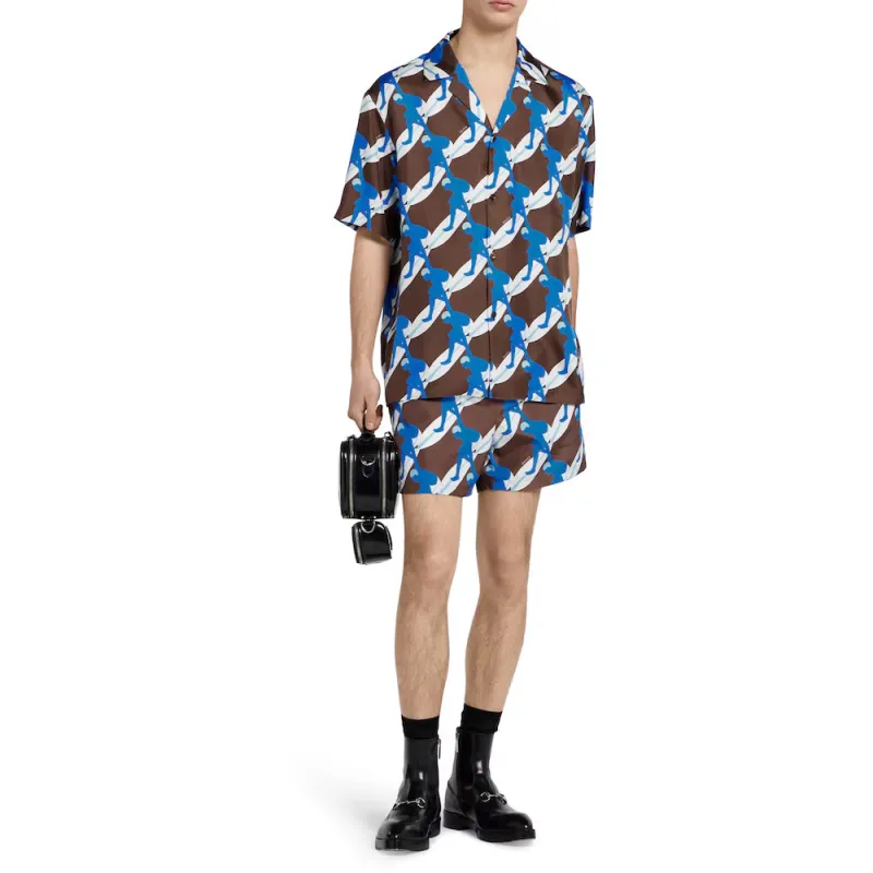 GUCCI Shirts Men Brown-3