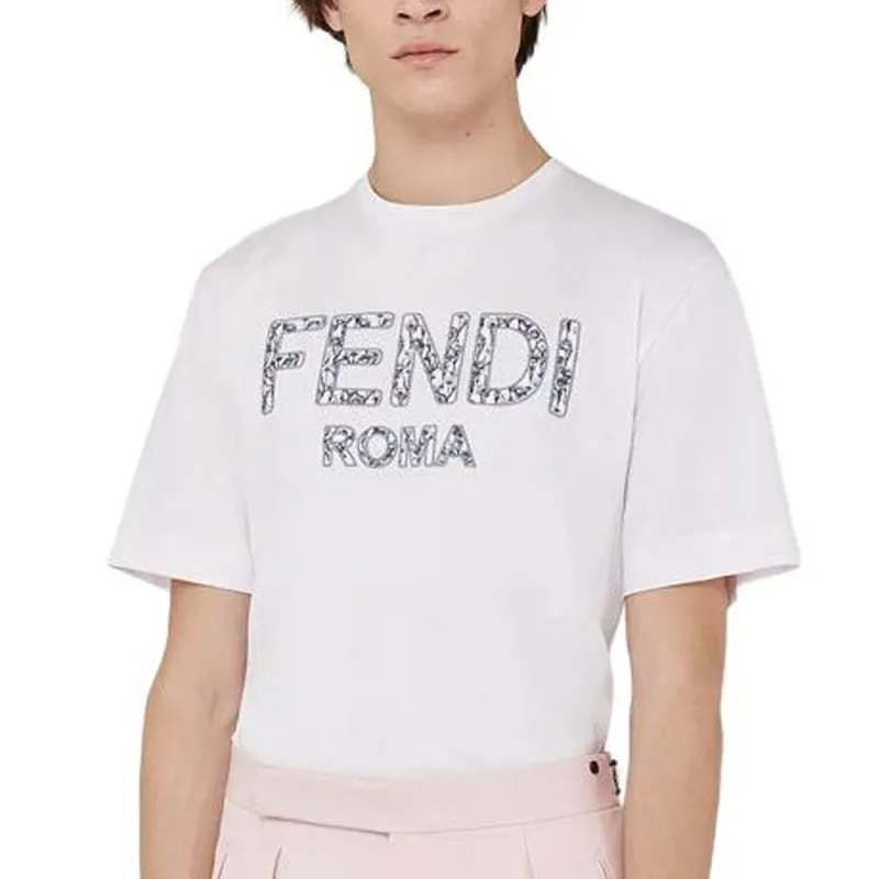 FENDI T-Shirts Men Pink-3