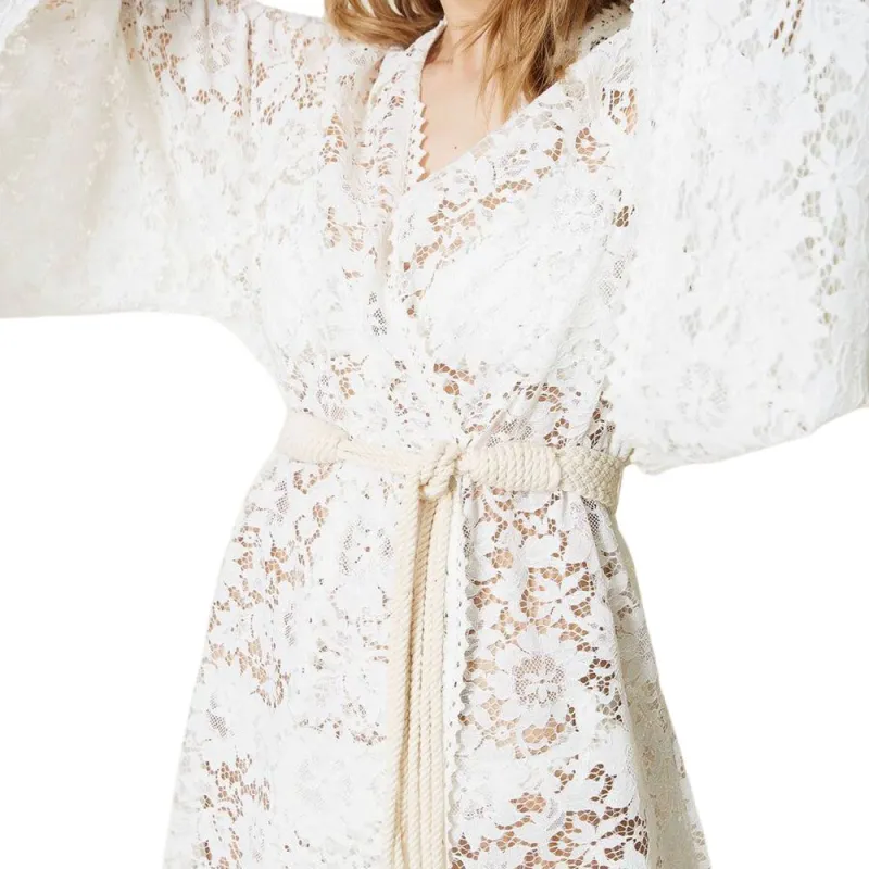 TWINSET MILANO Long-Sleeved Dresses Women's White-4