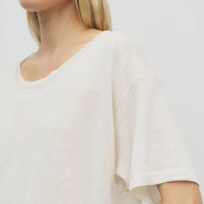 THE ROW Drop Shoulder Sleeve T Shirt Women's White-5