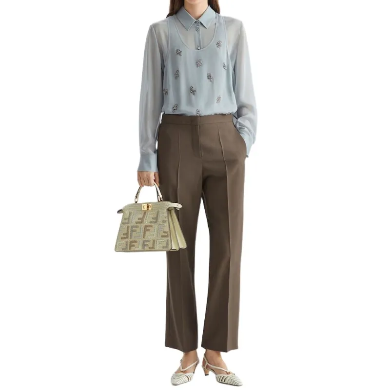 FENDI SS25 Casual Pants Women's Green-2