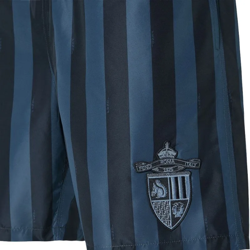 FENDI Striped Drawstring Swim Shorts-4