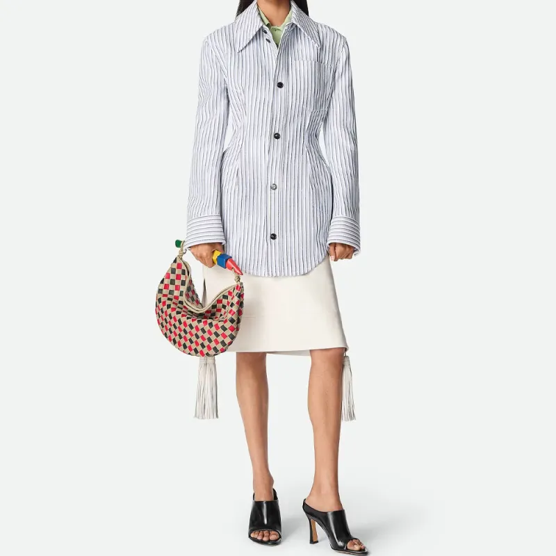 Bottega Veneta SS25 Leather Short Skirts Women's White-1