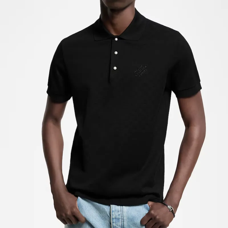 Lv Damier Signature Polo Shirt-1