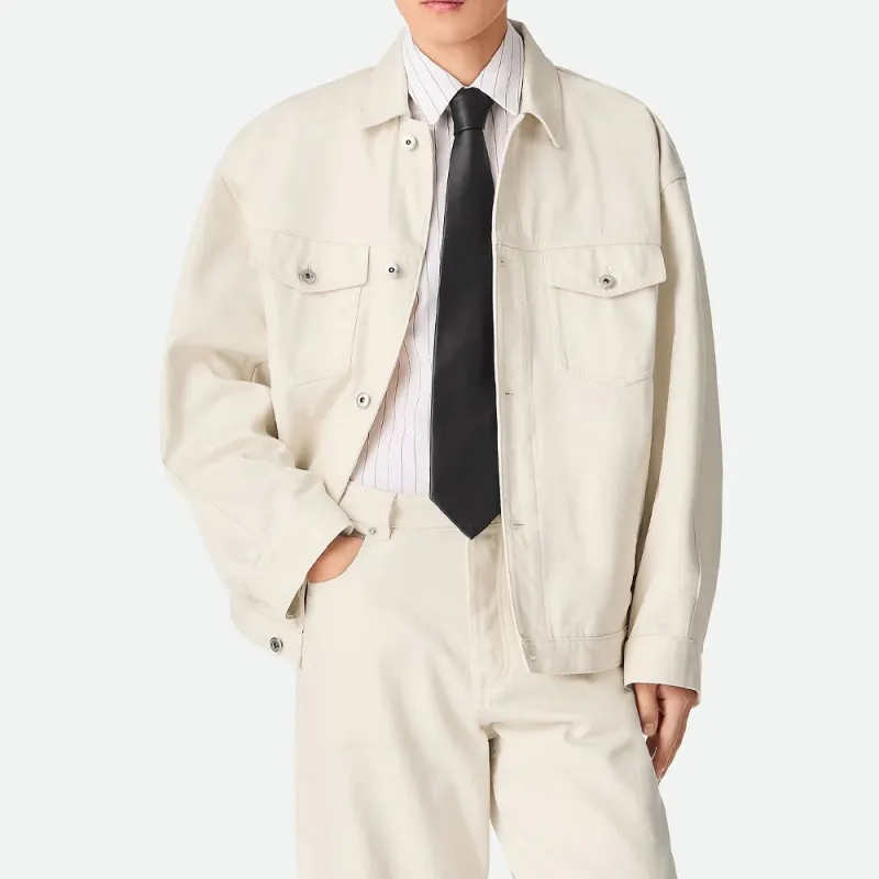 Bottega Veneta SS25 Denim Jacket Men's White-1