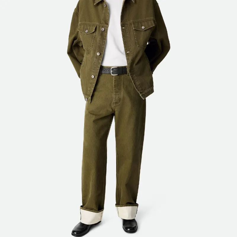 Bottega Veneta Turned Up Hem Wide Leg Jeans-2