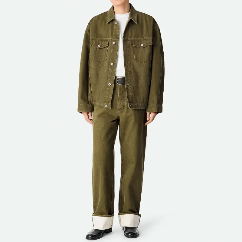 Bottega Veneta Turned Up Hem Wide Leg Jeans-1