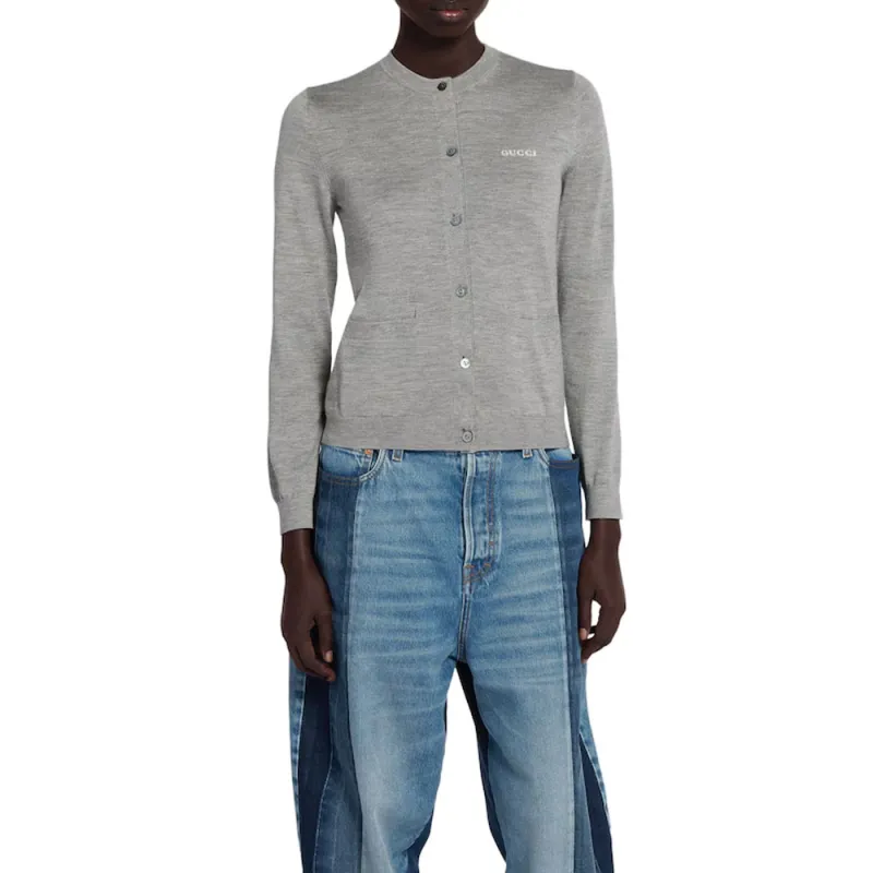 GUCCI SS25 Cashmere Sweater Women's Gray-2