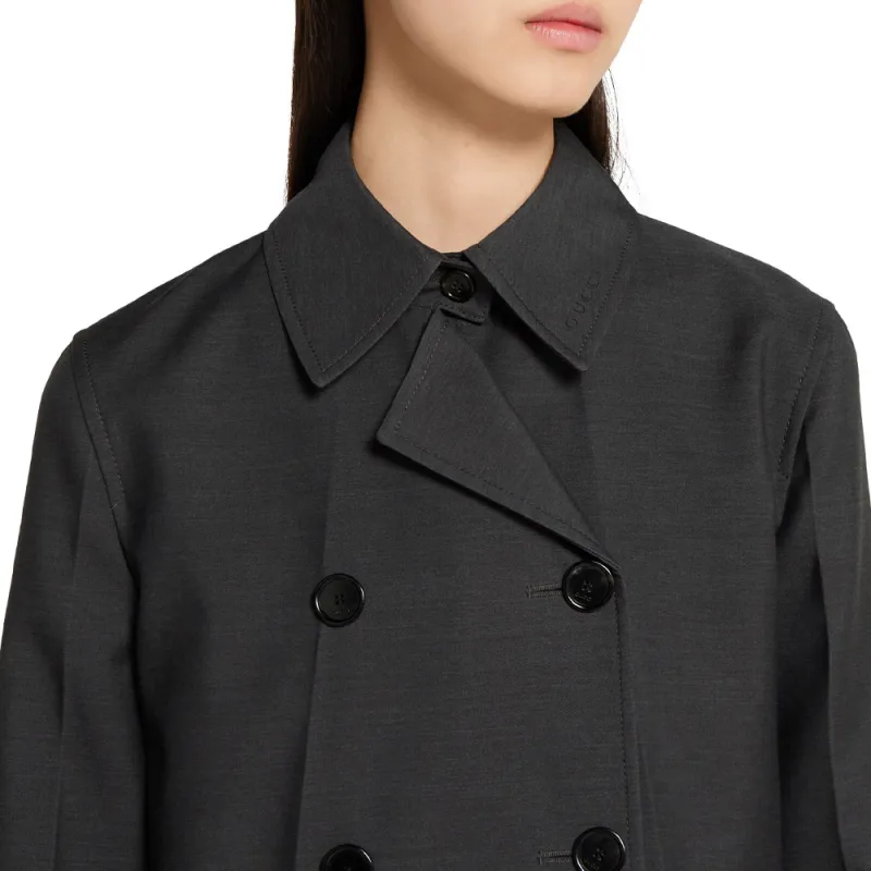 GUCCI SS25 Trench Coat Women's Gray-4