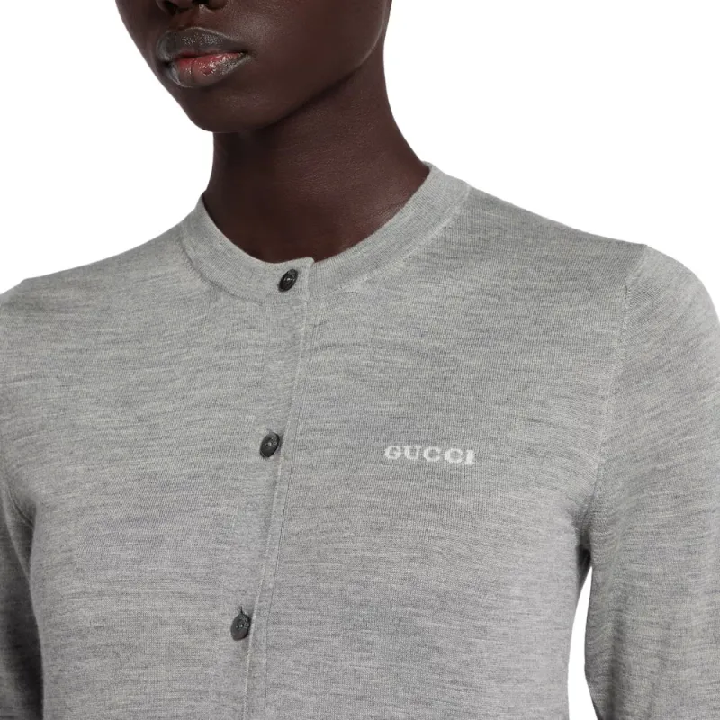 GUCCI SS25 Cashmere Sweater Women's Gray-4