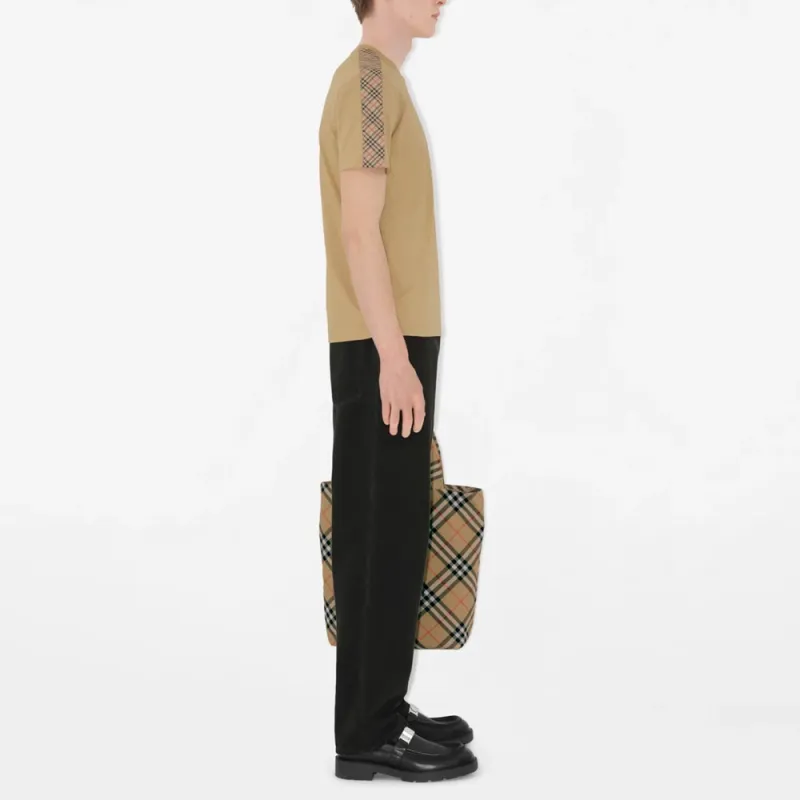 Burberry Checkered trim Cotton T shirt-3