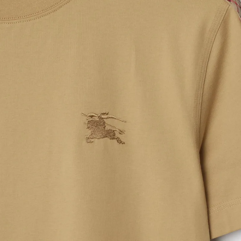 Burberry Checkered trim Cotton T shirt-4