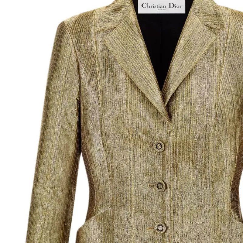 DIOR SS25 Business Suit Coat Women's Gold-2