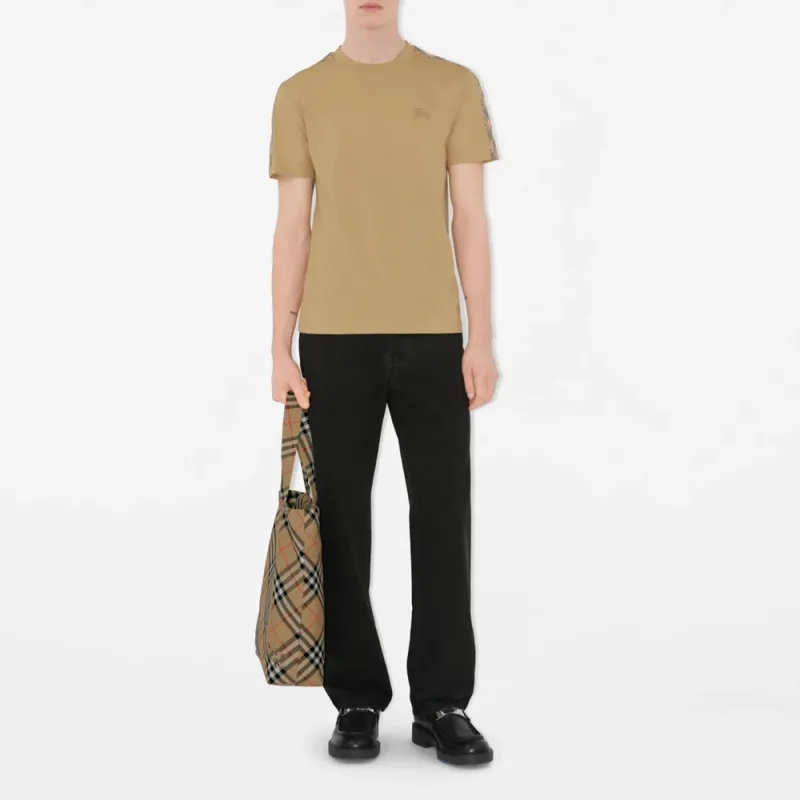 Burberry Checkered trim Cotton T shirt-1