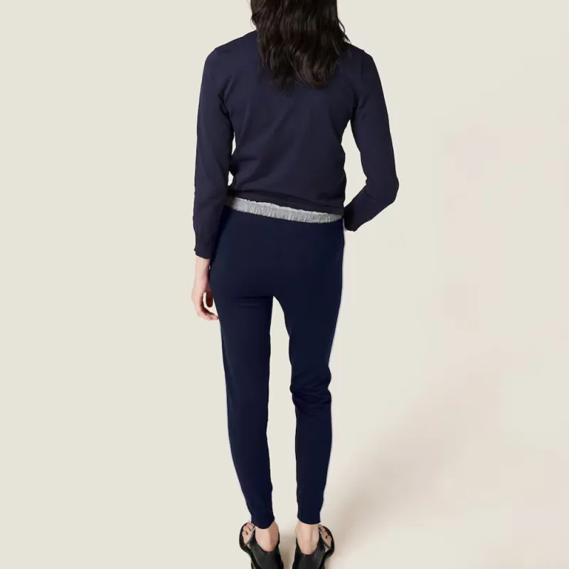 MIU MIU SS25 Knitted Sweatpants Women's Blue-2