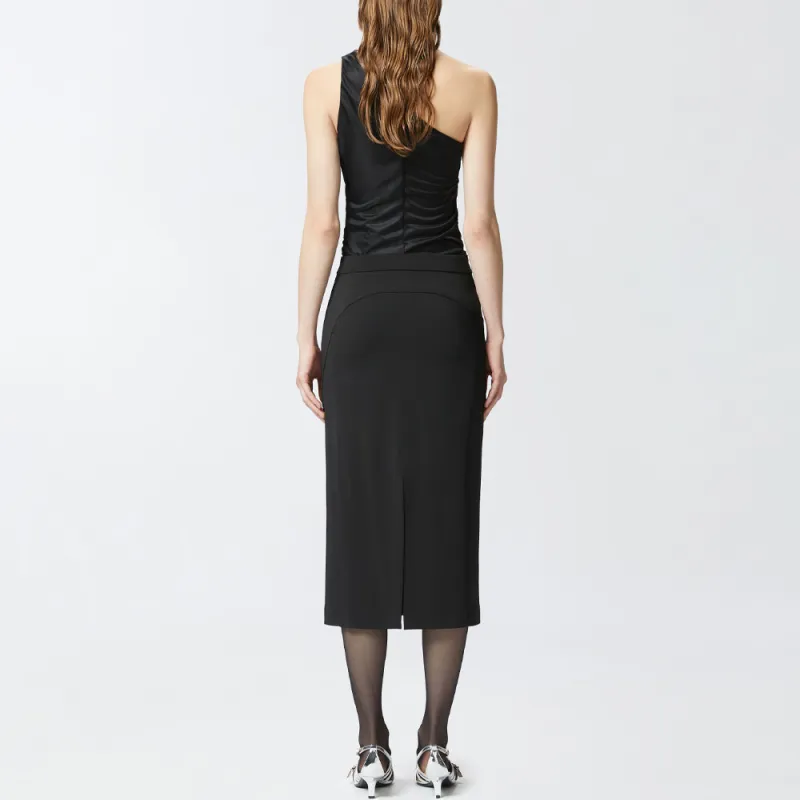 PINKO One Shoulder Tulle Top-4