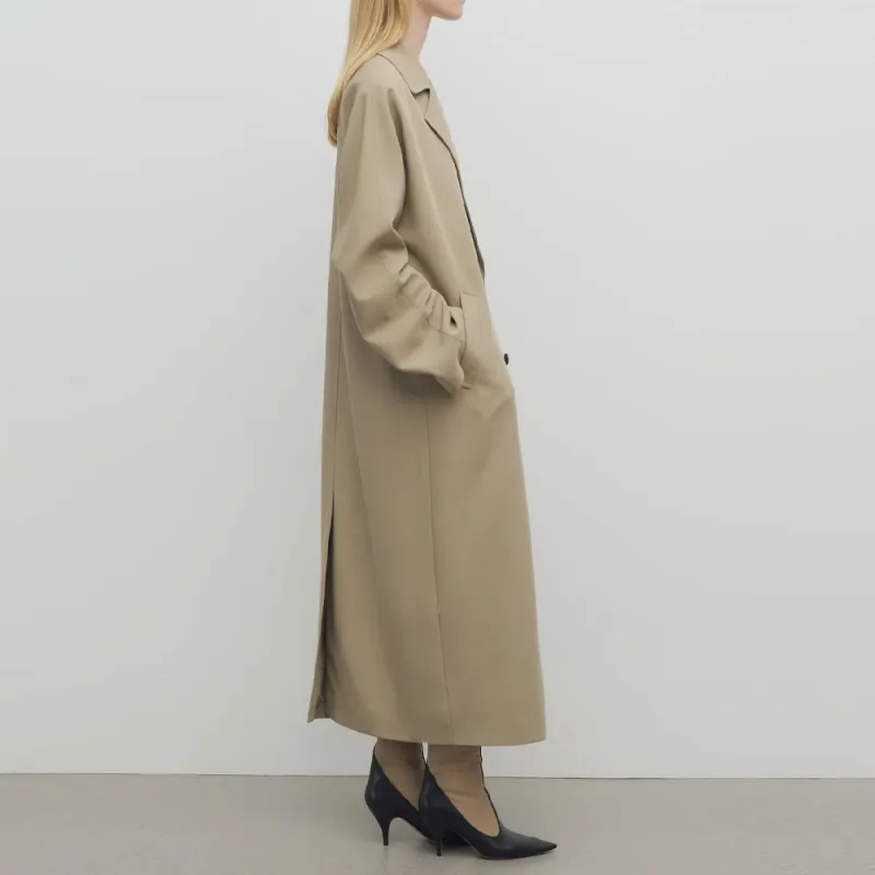 THE ROW Trench Coat Women's Khaki-4