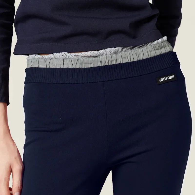 MIU MIU SS25 Knitted Sweatpants Women's Blue-4